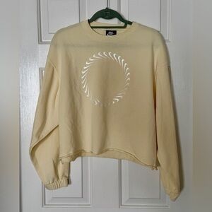 Nike Women's Beige Sweatshirt with White Design